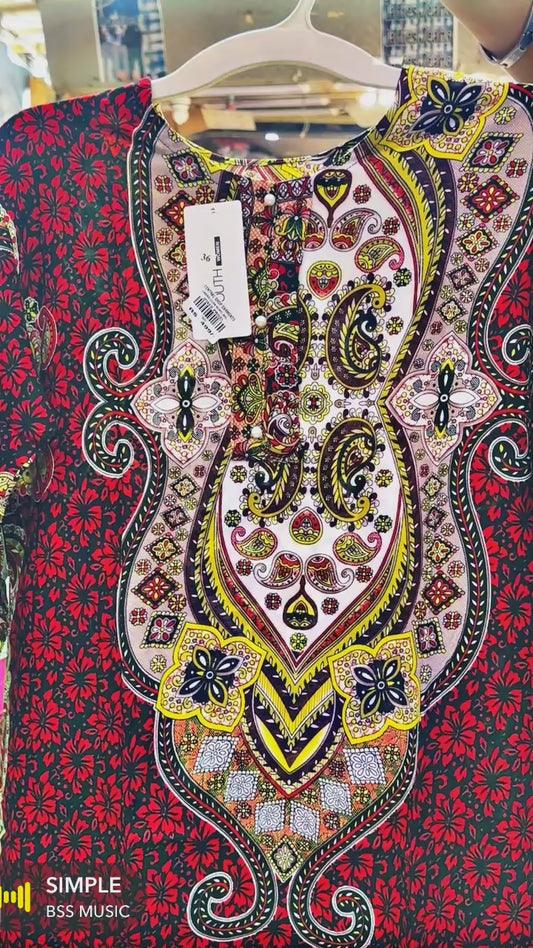 Elegant Ladies Printed Kurti – Free Size (M–L) | Stylish Everyday Wear